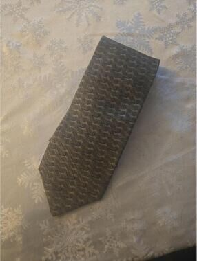 Zylos by George Machado Vintage Abstract Silk Geometric Tie